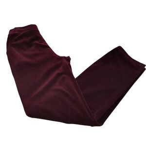 Chicos Zenergy VelvetVelour Pants  Pull-on-SidePockets-Rich Deep Burgundy Size 4